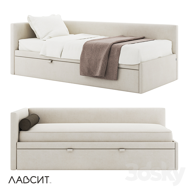 OM bed Leo (1 armrest) 3DS Max Model - thumbnail 1