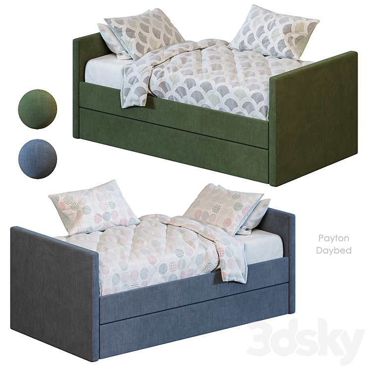 Payton bed West Elm 3DS Max Model - thumbnail 2