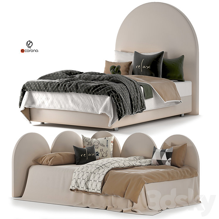 Peonihome day and rest bed set 32 3DS Max - thumbnail 1