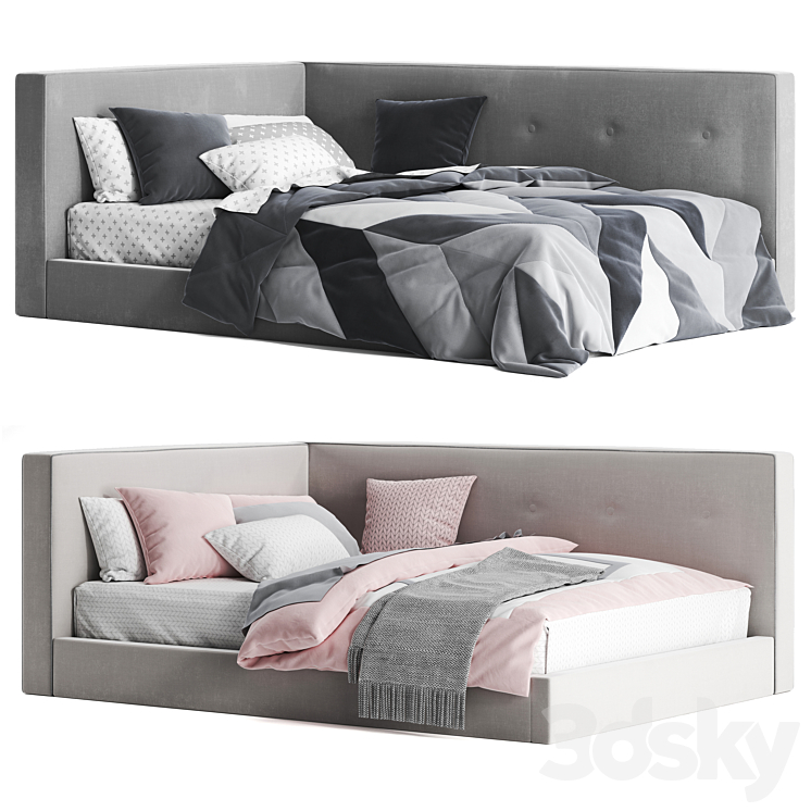 Pottery Barn Cushy Lounge Platform Corner Bed 3DS Max - thumbnail 1