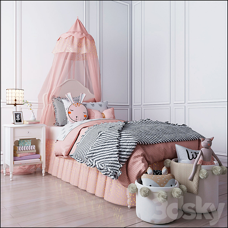 Pottery Barn Juliette bedroom set 3DS Max - thumbnail 1