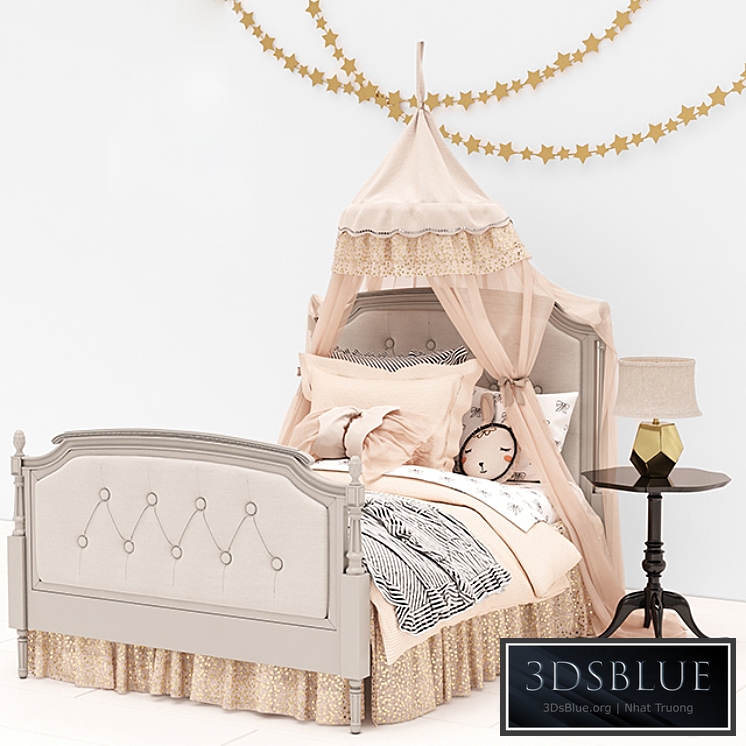 Pottery Barn Kids Blythe Tufted Bed 3DS Max - thumbnail 3