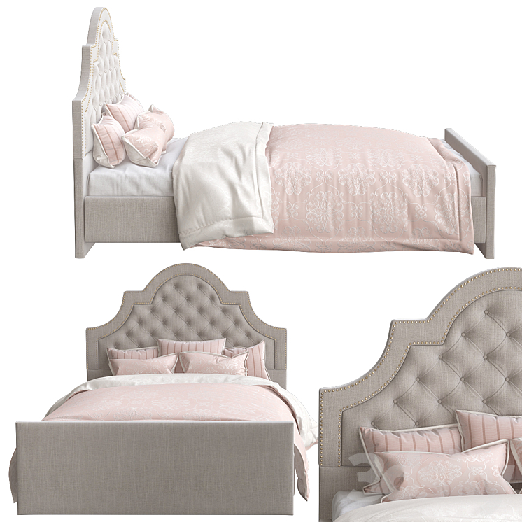 QueenFull Ojai Upholstered Headboard 3DS Max - thumbnail 2