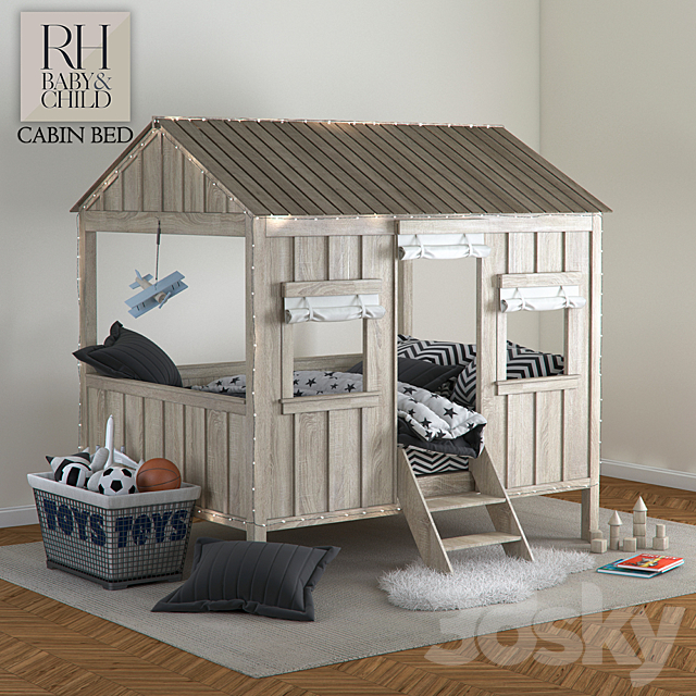 Restoration Hardware Baby&Child CABIN BED 3DSMax File - thumbnail 1