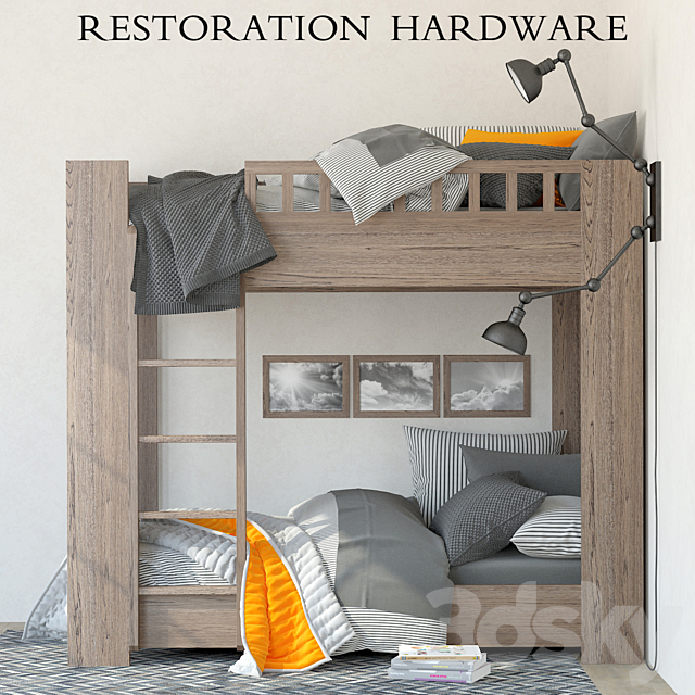 Restoration Hardware Callum bunk bed 3DSMax File - thumbnail 1