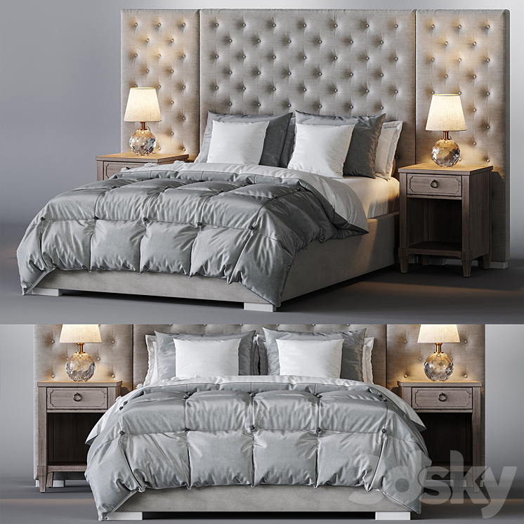 Restoration Hardware \/ Edie Tufted Bed Collection 3DS Max - thumbnail 1