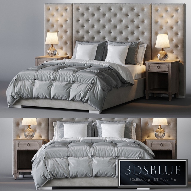 Restoration Hardware \/ Edie Tufted Bed Collection 3DS Max - thumbnail 3