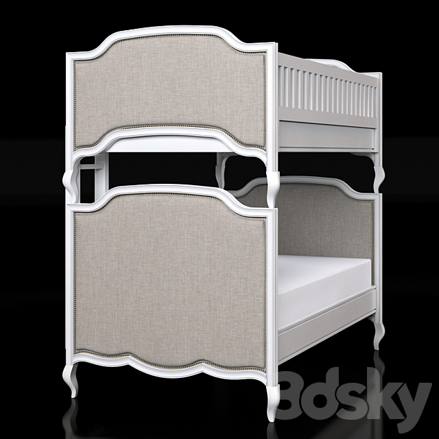 Restoration Hardware Marceline Twin-over-Twin Bunk Bed 3DS Max Model - thumbnail 2