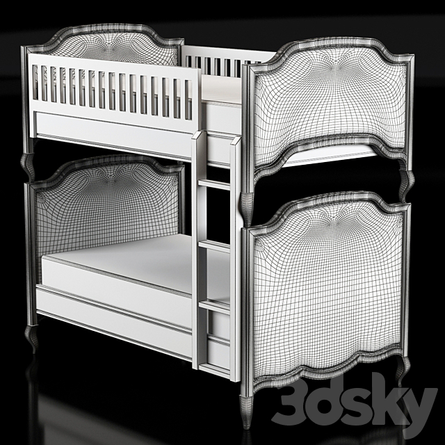 Restoration Hardware Marceline Twin-over-Twin Bunk Bed 3DS Max Model - thumbnail 3