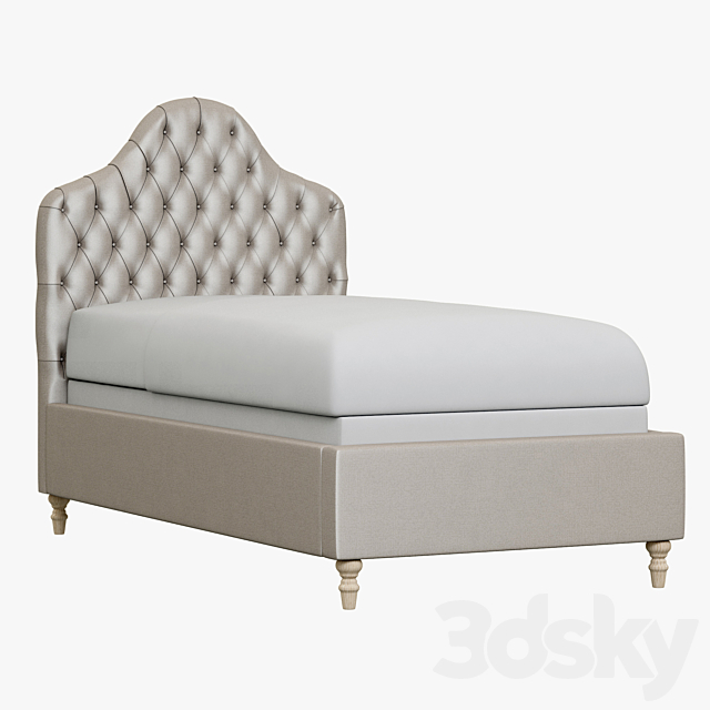 Restoration Hardware Reese Velvet Tufted Camelback Bed 3DSMax File - thumbnail 1