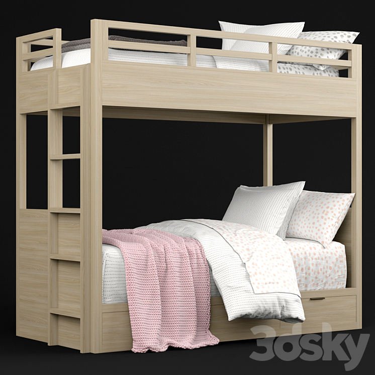 RH Baby & Child Landry bunk bed 3DS Max - thumbnail 1