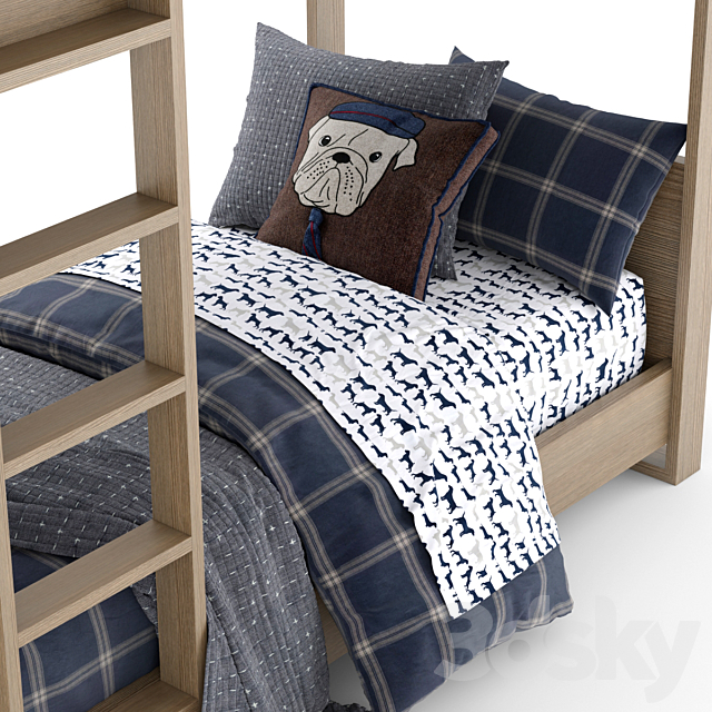 RH Baby & Child Wyler bunk bed 3DS Max Model - thumbnail 3