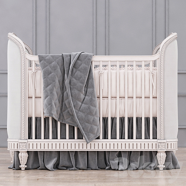 RH Belle Upholstered Crib (Antique Grey Mist) 3DSMax File - thumbnail 1