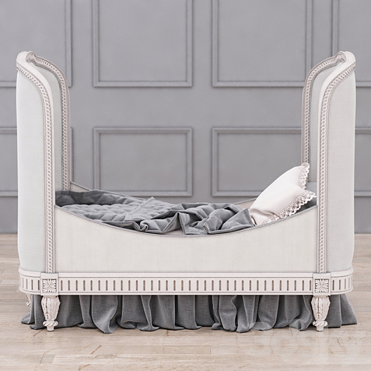 RH Belle Upholstered Toddler Bed (Antique Grey Mist) 3DS Max - thumbnail 1