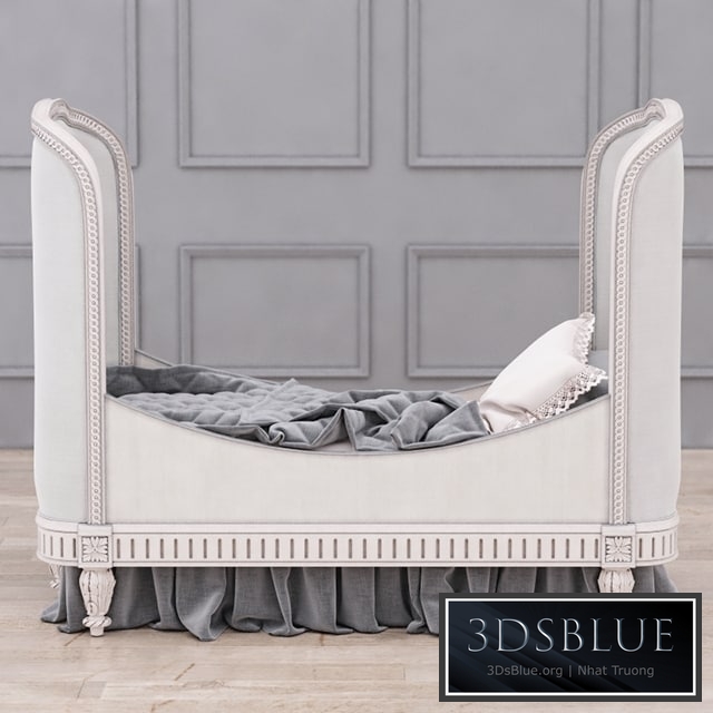 RH Belle Upholstered Toddler Bed (Antique Grey Mist) 3DS Max - thumbnail 3