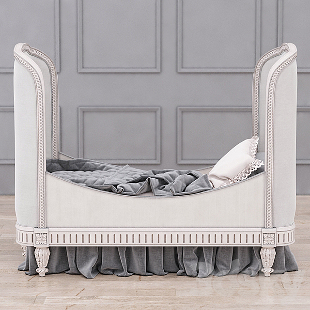 RH Belle Upholstered Toddler Bed (Antique Grey Mist) 3DSMax File - thumbnail 1