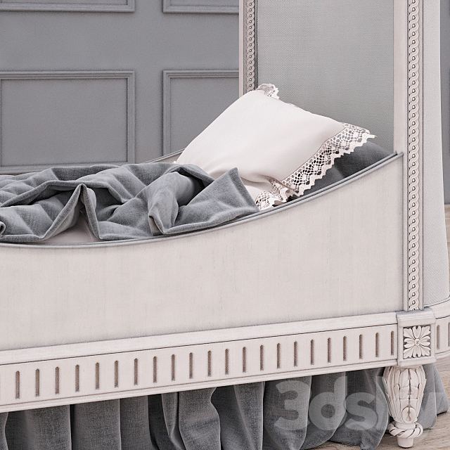 RH Belle Upholstered Toddler Bed (Antique Grey Mist) 3DSMax File - thumbnail 2