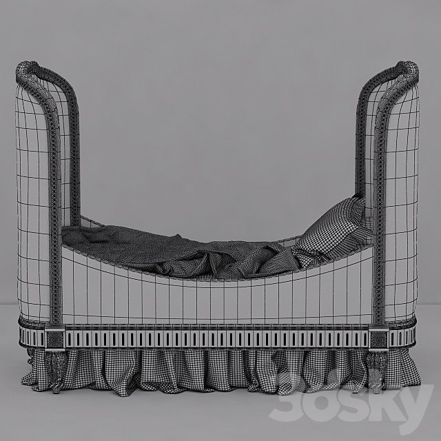 RH Belle Upholstered Toddler Bed (Antique Grey Mist) 3DSMax File - thumbnail 3