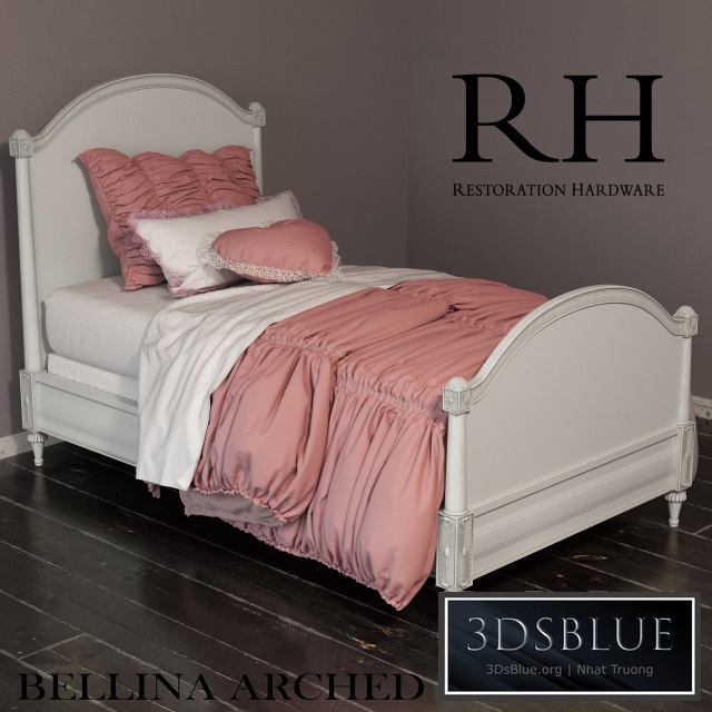 RH BELLINA ARCHED PANEL BED 3DS Max - thumbnail 3