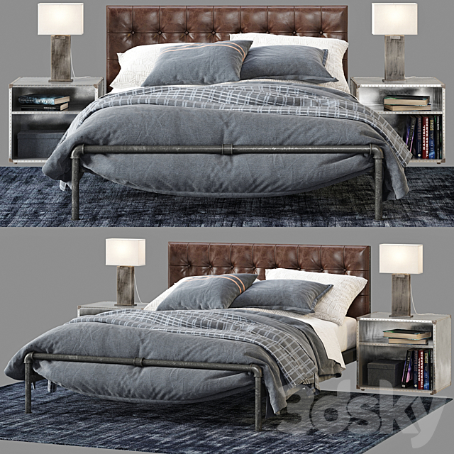 RH Finlay Platform Bed 3DSMax File - thumbnail 1