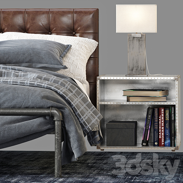 RH Finlay Platform Bed 3DSMax File - thumbnail 2