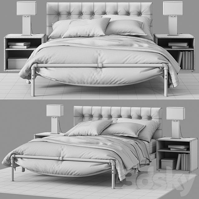 RH Finlay Platform Bed 3DSMax File - thumbnail 3