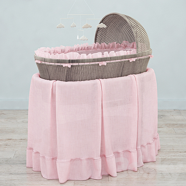 RH Heirloom wicker bassinet & mattres 3DSMax File - thumbnail 1