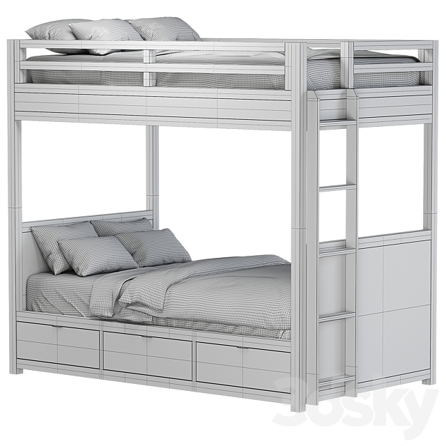 RH | Laguna Storage Bunk Bed 3DS Max Model - thumbnail 4