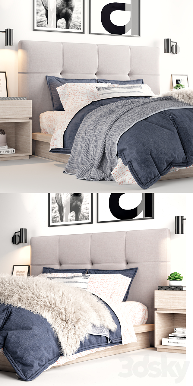 RH Logan platform bed 3DSMax File - thumbnail 2