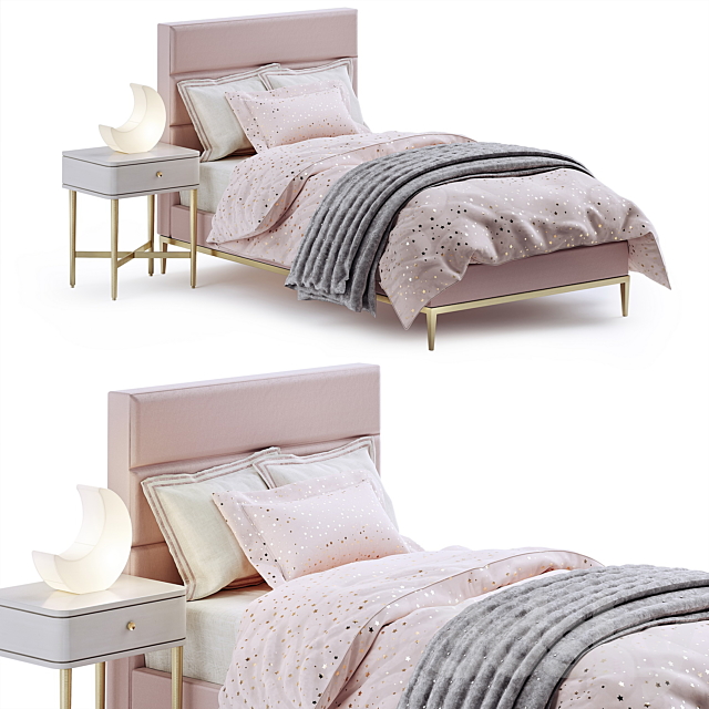 RH Pfeiffer velvet bed 3DSMax File - thumbnail 1