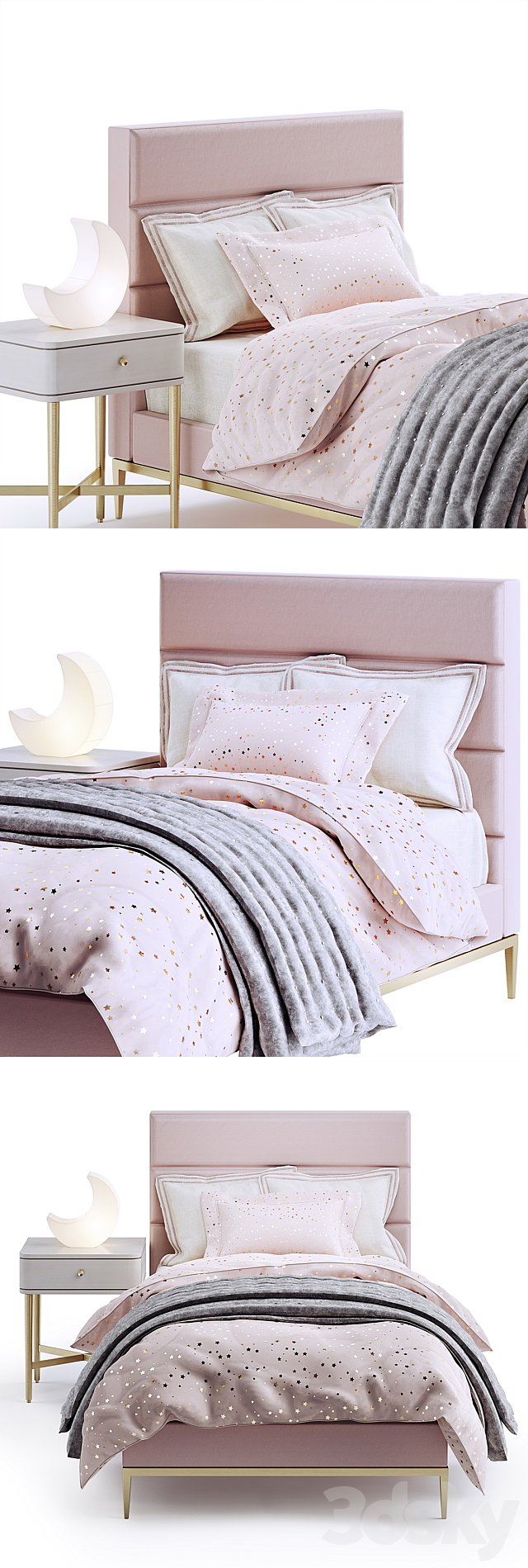 RH Pfeiffer velvet bed 3DSMax File - thumbnail 2