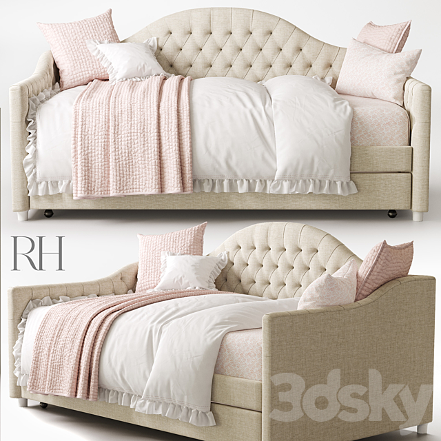 RH REESE TUFTED DAYBED WITH TRUNDLE 3DSMax File - thumbnail 1