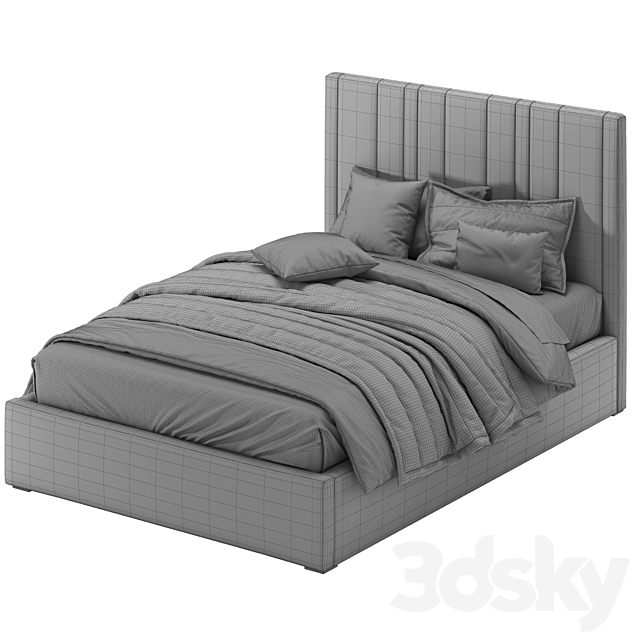 RH Teagan Upholstered Platform Bed 3DSMax File - thumbnail 5