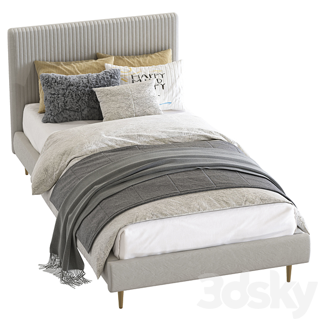 Roar _ Rabbit Pleated Upholstered Bed 213 3DSMax File - thumbnail 2