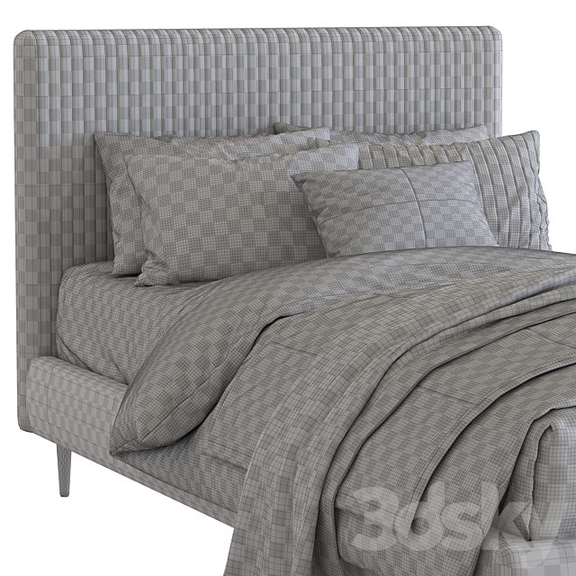 Roar _ Rabbit Pleated Upholstered Bed 213 3DSMax File - thumbnail 5