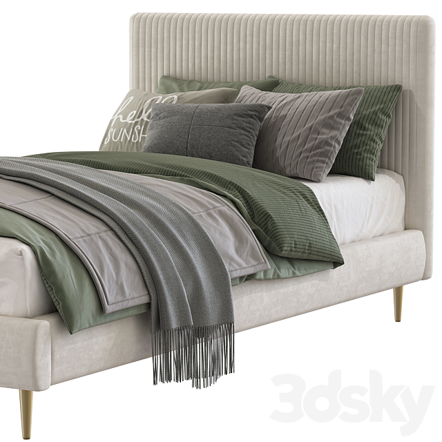 Roar _ Rabbit Pleated Upholstered Bed 213 3DSMax File - thumbnail 6