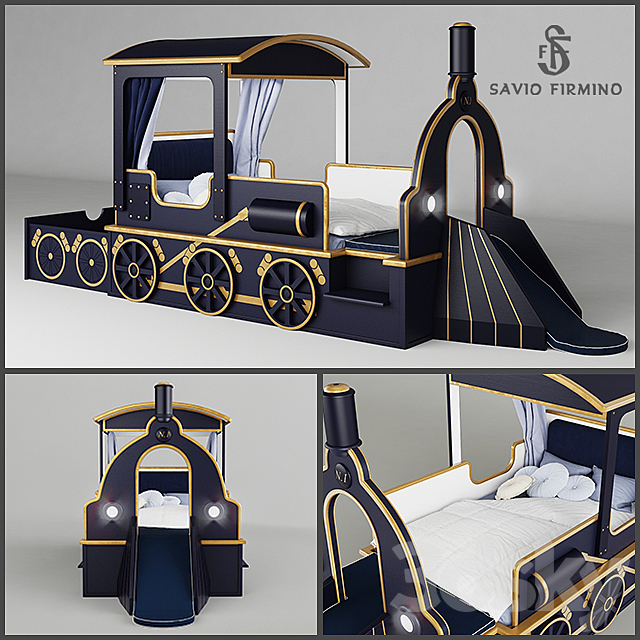 Savio Firmino Kid’s Bed “Train” 3DSMax File - thumbnail 1