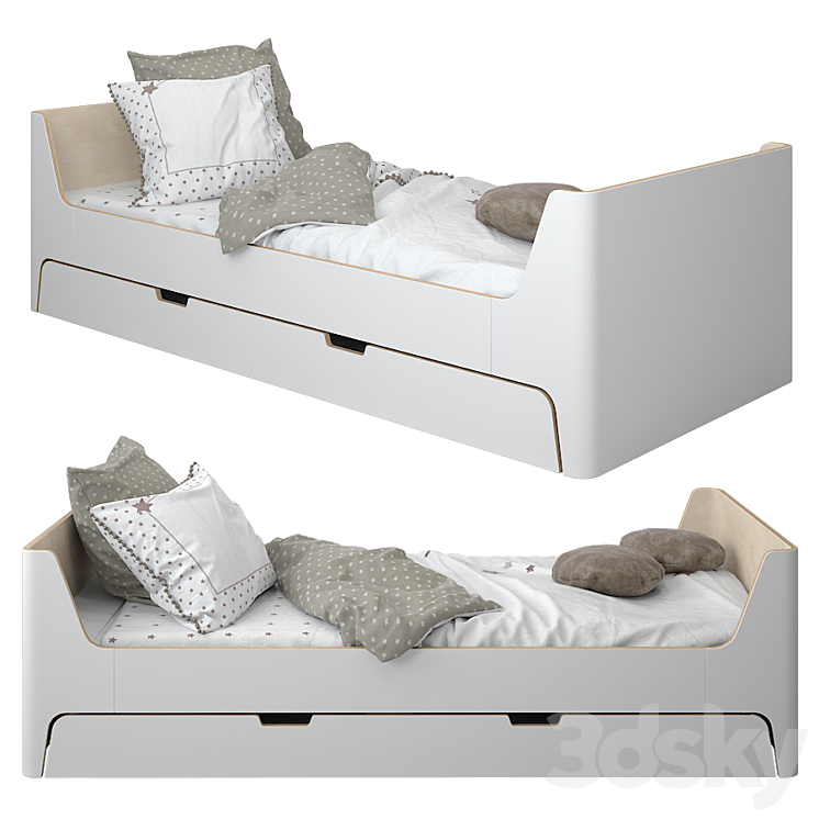 Scandi bed by Laredoute_01 3DS Max - thumbnail 1