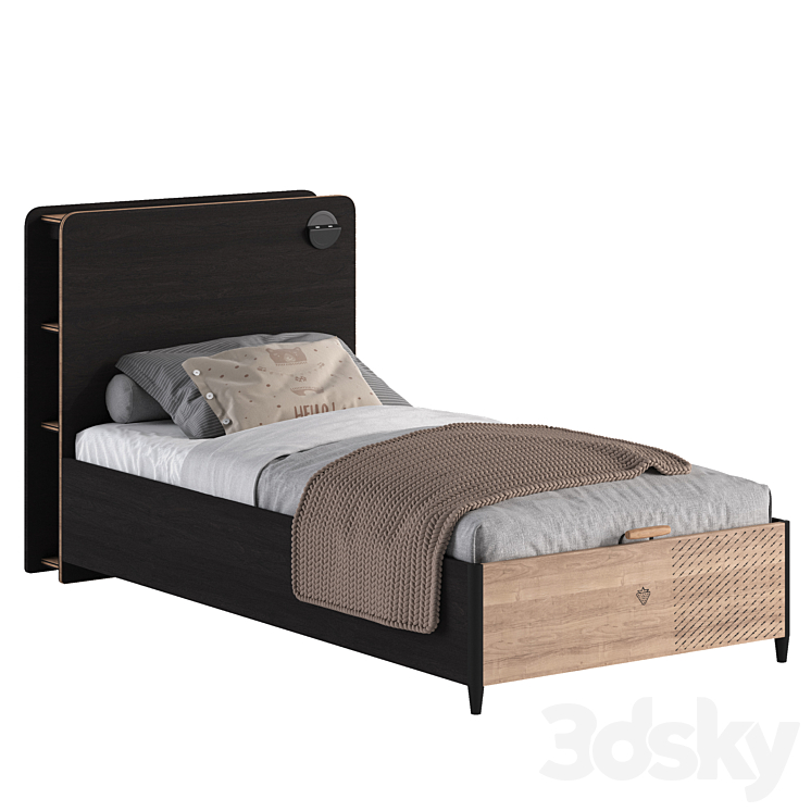 Single bed Cilek – Black 3DS Max - thumbnail 2