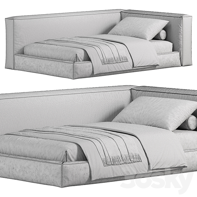 Single bed Mani 3DS Max Model - thumbnail 4