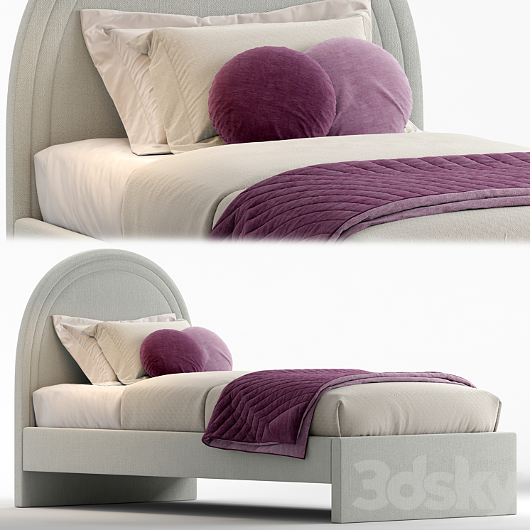 Single bed_by Westelm 3DS Max Model - thumbnail 3