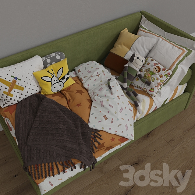 Single Beds 02 Girls and Boy 3DSMax File - thumbnail 2