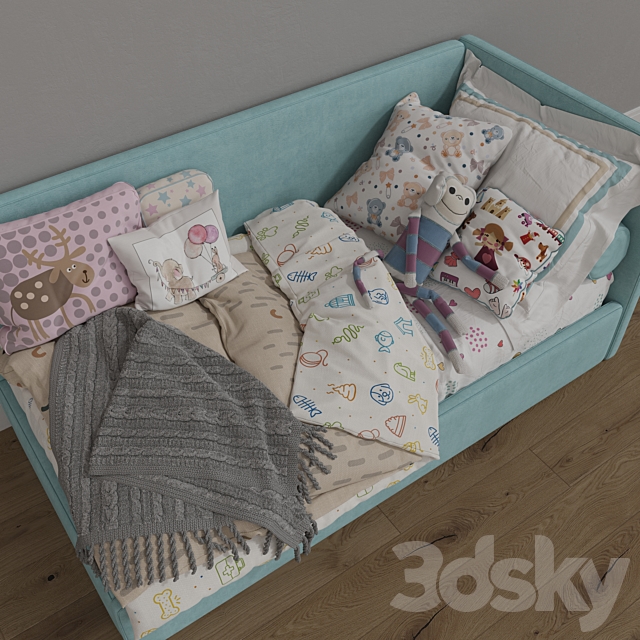 Single Beds 02 Girls and Boy 3DSMax File - thumbnail 3