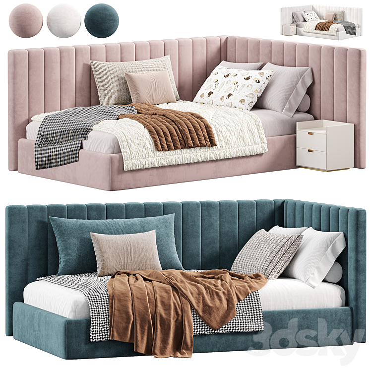 Sofa bed Avalon Upholstered by pbteen 3DS Max Model - thumbnail 1