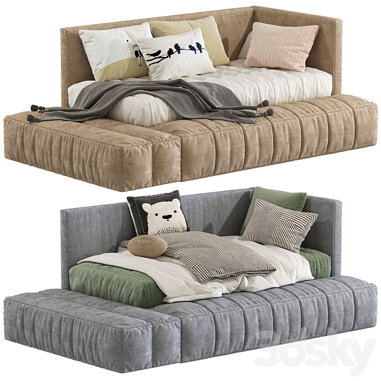 Sofa bed in modern style 260 3DS Max Model - thumbnail 1