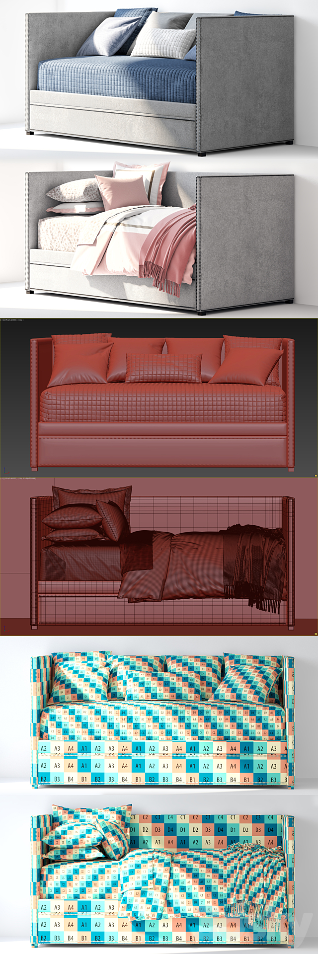 Sofa bed RH Thalia 3DSMax File - thumbnail 2