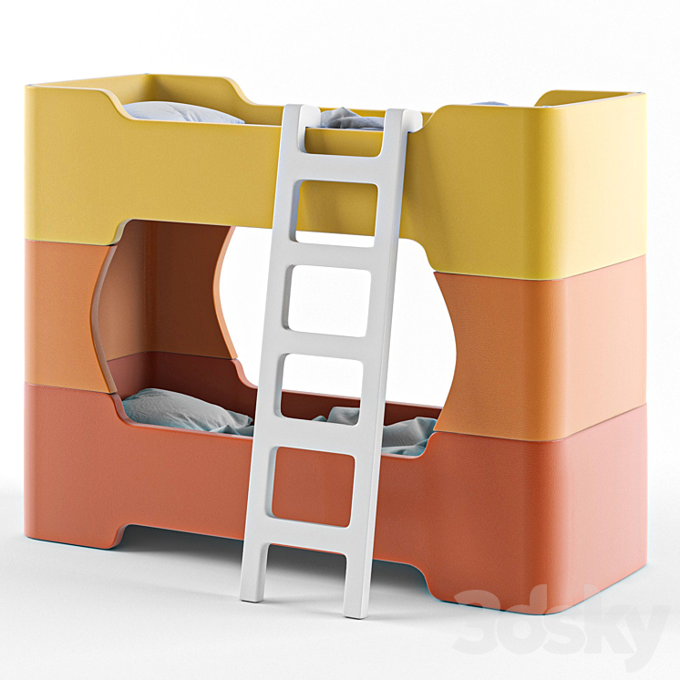 Stackable Kids bunk bed 3DS Max - thumbnail 2