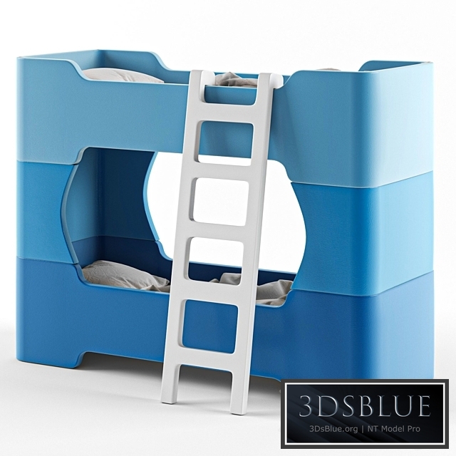 Stackable Kids bunk bed 3DS Max - thumbnail 3