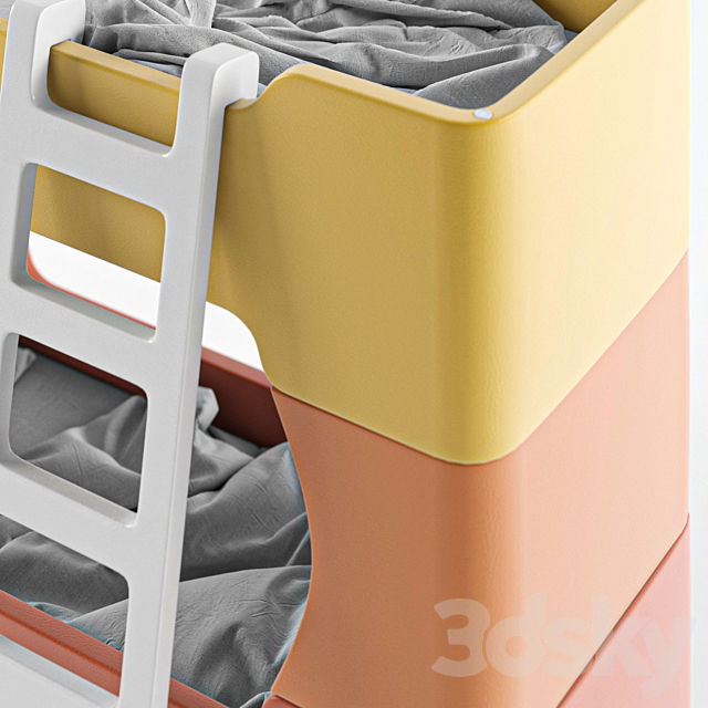 Stackable Kids bunk bed 3DSMax File - thumbnail 4