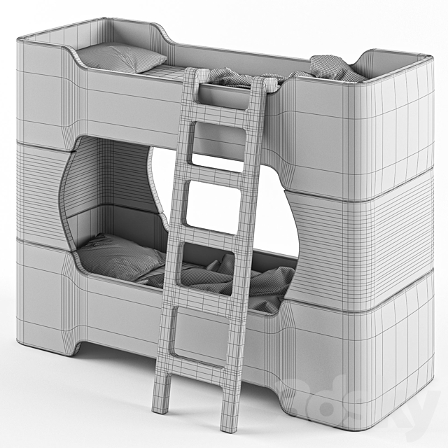 Stackable Kids bunk bed 3DSMax File - thumbnail 7